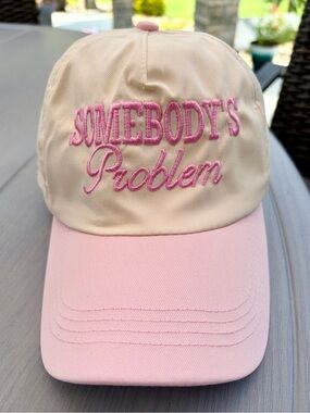 ‘Somebody’s Problem’ Light Pink & Beige Baseball Cap 🌸💕